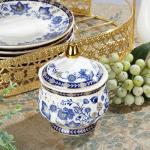 Blue Porcelain Tea Set with Teapot and Cups