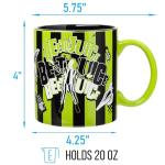 Beetlejuice Green and Black Striped Ceramic Mug