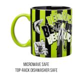 Beetlejuice Green and Black Striped Ceramic Mug