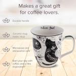 Cute Black and White Boho Cat Mug 16 oz