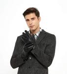 Stylish Men's Leather Gloves with Cashmere Lining