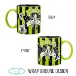Beetlejuice Green and Black Striped Ceramic Mug