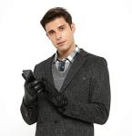 Stylish Men's Leather Gloves with Cashmere Lining