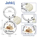 JOHKLJ Gifts For Readers Book Lovers Women Best Tea Lovers Gifts For Women Men Bookish Keychain Tea Drinker Gift Accessories Book Nerd Birthday Christmas Librarian Gift Ideas