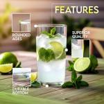 KICHLY Clear Drinking Glasses, Pack of 8 Tumbler Cups, 16 Ounce, Reusable Plastic Cups Set, BPA Free, Stackable, Break Resistant, Lightweight & Dishwasher Safe Plastic Drinking Water Cup Set