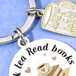 JOHKLJ Gifts For Readers Book Lovers Women Best Tea Lovers Gifts For Women Men Bookish Keychain Tea Drinker Gift Accessories Book Nerd Birthday Christmas Librarian Gift Ideas
