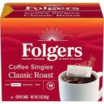 Folgers Coffee Singles Classic Roast Medium Roast Coffee, 19 Count (Pack of 1)