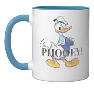Disney 100 Anniversary Donald Duck D100 Quote Aw Phooey Ceramic Mug, Blue/White