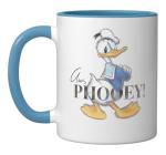 Disney 100 Anniversary Donald Duck D100 Quote Aw Phooey Ceramic Mug, Blue/White