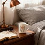 LADOCK Floral Dental Mug, Dentist Gifts for Women, Dental Assistant Hygienist Gifts Ceramic Coffee Mug, Floral Tooth Dentist Coffee Tea Cups 11 oz