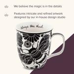Karma Gifts 16 oz Black and White Boho Mug Bee - Cute Coffee and Tea Mug - Ceramic Coffee Mugs for Women and Men, 1 Count (Pack of 1)