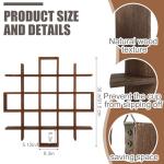 Suzile Oversize Tea Shelf Rustic Wooden Coffee Display Shelves Wooden Floating Curio Shelf Mounted Tea and Saucer Rack Holder for Kitchen Station Bar Accessories(Brown)