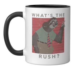 Disney Zootopia Flash What's The Rush Ceramic Mug, Black/White