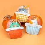 BONICI Creative Funny Hiding in Milk Tea Bubble Tea Cup Panda Cat Duck Frog Keychain Leather Keyring Backpack Car Key Ring Pendant -Cat