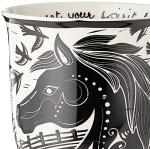 Karma Gifts 16 oz Black and White Boho Mug Horse - Cute Coffee and Tea Mug - Ceramic Coffee Mugs for Women and Men