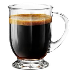 LUXU 24 OZ Glass Coffee Mugs(1 PACK),Large Clear Coffee Mug,Glass Mugs With Handles for Hot and Cold Beverages, Cappuccino, Latte,Juice,Milk,Hot Chocolate,Beer Mug