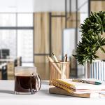 Le'raze 6-Pack Glass Coffee Infusion Mugs with Handle, Clear Tea cups Mugs, Espresso Cups Perfect for Cappuccino, Latte, Tea, Cafe Warm Beverage, Dishwasher & Microwave Safe.