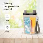 ADOTEM Insulated 16oz Stainless Steel Tumbler Mug Leakproof Double Walled Vacuum Thermal Coffee Cup with 2-in-1 Straw & Lid, Cupholder-Friendly Travel Mug for Hot & Cold Drinks (Beige)