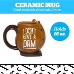BigMouth Inc Sassy Beaver Coffee Mug – Funny “I Don’t Give a Dam” Ceramic Beaver Cup, 16 oz Novelty Coffee Mugs for Home or Office, Hilarious Animal Gift for Adults