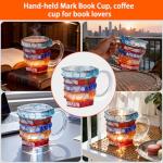 VNROSE Painted Book Mug - 3D Book Coffee Mug,Novelty Coffee Mug,Personalized Gift for Book Lovers, Birthday Gift For Women,Unbreakable Library Art Cup,Book Club Gifts(10oz)