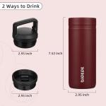 BJPKPK Insulated Water Bottle with 2 Lids,20 oz Double Wall Stainless Steel Vacuum Tumbler Travel Coffee Mug,Wide Mouth Thermal Cup,Cinnabar Red