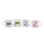 Silver Buffalo Sanrio Hello Kitty 4-Piece Stacking Mug Set With Wire Rack | Coffee Cups For Tea, Cocoa, Beverages | Each Holds 10 Ounces