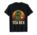 Tea Rex Funny Dinosaur Retro T-Rex with Sunglasses T-Shirt