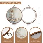 IDUXIY Vintage Tea Cup Wall Art Decor, Roses & Afternoon Tea Scene Canvas Print Round Wall Hanging Decor, Framed, 10x10 Inch.(008)