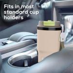 ADOTEM Insulated 16oz Stainless Steel Tumbler Mug Leakproof Double Walled Vacuum Thermal Coffee Cup with 2-in-1 Straw & Lid, Cupholder-Friendly Travel Mug for Hot & Cold Drinks (Beige)