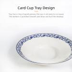 WEOPYCJ Chinese Tea Cup, Porcelain Traditional Classic Teacup with Lid and Saucer, White Glazed Sancai Covered Blwl Kungfu Gaiwan 6.8oz (Blue)