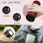 BJPKPK Insulated Water Bottle with 2 Lids,20 oz Double Wall Stainless Steel Vacuum Tumbler Travel Coffee Mug,Wide Mouth Thermal Cup,Cinnabar Red