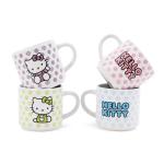 Silver Buffalo Sanrio Hello Kitty 4-Piece Stacking Mug Set With Wire Rack | Coffee Cups For Tea, Cocoa, Beverages | Each Holds 10 Ounces