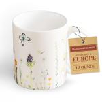 Maison d' Hermine Coffee Mug with Handles Fine Bone China Mugs Pack of One Tea Cups for Hot Beverages Cappuccino Latte Home Restaurant Office Easter Gifts (Botanical Fresh - Meadow, 12 Ounce)
