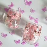 Real Flowers Inside Clear Glass Tea Cup, Double Wall Borosilicate Coffee Mug for Latte Cappuccino, Cute Aesthetic Floral Glassware, Romantic Gifts for Her Girlfriend Sister