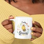 Lovely Queen Bee Design Coffee Mugs, Personalized Unique Name Bee With Flowers Cup Gift For Girl Women, Customized Birthday Christmas Cup Present, Animal Themed Cups 11Oz Or 115Oz