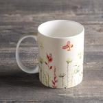Maison d' Hermine Coffee Mug with Handles Fine Bone China Mugs Pack of One Tea Cups for Hot Beverages Cappuccino Latte Home Restaurant Office Easter Gifts (Botanical Fresh - Meadow, 12 Ounce)