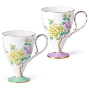 KAMMAK Bone China Mugs Set of 2 Fine Ceramic Coffee Mug, 15oz Porcelain Novelty Coffee Mugs for Cappuccino, Latte, Coco, Americano, Large Floral Tea Cups, Pretty Lightweight Cup