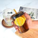 Cafezi 13 oz Glass Tumbler with Glass Straw and Lid, Leak-Proof Reusable Travel Cup for Iced Coffee, Tea, Matcha, Fruit Juice – Thick Wall Clear Water Bottle (Iridescent Shimmer, 2 Pack)