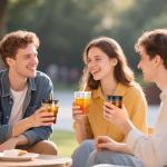 Cafezi 13 oz Glass Tumbler with Glass Straw and Lid, Leak-Proof Reusable Travel Cup for Iced Coffee, Tea, Matcha, Fruit Juice – Thick Wall Clear Water Bottle (Iridescent Shimmer, 2 Pack)