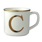 Miicol Ceramic Coffee Mug 16 oz, Monogram Coffee Cup, Golden Initial Tea Mug, Personalized Tea Cup, Unique Gift, Large Mug for Home, Office, Letter C