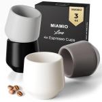 MIAMIO - Espresso Cups Set of 4 (3 oz) / Espresso Cup, Ceramic Espresso Cups, Handleless Mug, Japanese Tea Cups - Luxe Collection (Classic Pastel)