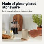 Amazon Basics Ceramic Coffee Mugs, Ceramic 4-Piece Set, 16 oz, Microwave and Dishwasher-Safe, Linen Gray