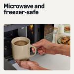 Amazon Basics Ceramic Coffee Mugs, Ceramic 4-Piece Set, 16 oz, Microwave and Dishwasher-Safe, Linen Gray