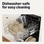 Amazon Basics Ceramic Coffee Mugs, Ceramic 4-Piece Set, 16 oz, Microwave and Dishwasher-Safe, Linen Gray