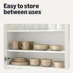 Amazon Basics Ceramic Coffee Mugs, Ceramic 4-Piece Set, 16 oz, Microwave and Dishwasher-Safe, Linen Gray