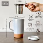 Large Ceramic Tea Mug with Infuser, 18 oz