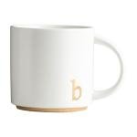 COLLECTIVE HOME - Monogram Ceramic Mugs, 15 oz Golden Initial Coffee Cups, Elegant Alphabet Tea Mugs, Elegant Personalized Mug with Gift Box, Luxurious Cups for Office and Home (b)