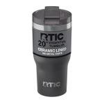 RTIC 20oz Essential Tumbler with Lid, Ceramic Lined, Insulated, Stainless Steel, Metal, Double Wall Vacuum-Insulation, Travel Cup for Iced Coffee, Tea, Hot and Cold Drink, Graphite