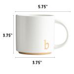 COLLECTIVE HOME - Monogram Ceramic Mugs, 15 oz Golden Initial Coffee Cups, Elegant Alphabet Tea Mugs, Elegant Personalized Mug with Gift Box, Luxurious Cups for Office and Home (b)