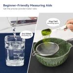 Joiish Matcha Whisk Set, 10-Pcs Matcha Kit, Bamboo Whisk and Bowl with Spout & Measuring Spoon & Cup, Japanese Tea Making Tools, Complete Matcha Gift Set for Starter, Mottled Green